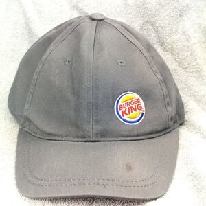 Burger King Hat Baseball Cap Men's Adjustable Gray Red Logo Promotional